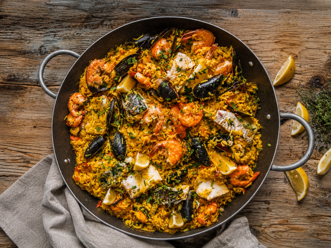 Fish & Ocean Greens Paella
